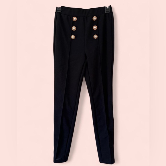 SHEIN Teen Girls Size 12-13 Tailored Dress Pants Black Skinny Leg Pants - Picture 1 of 8